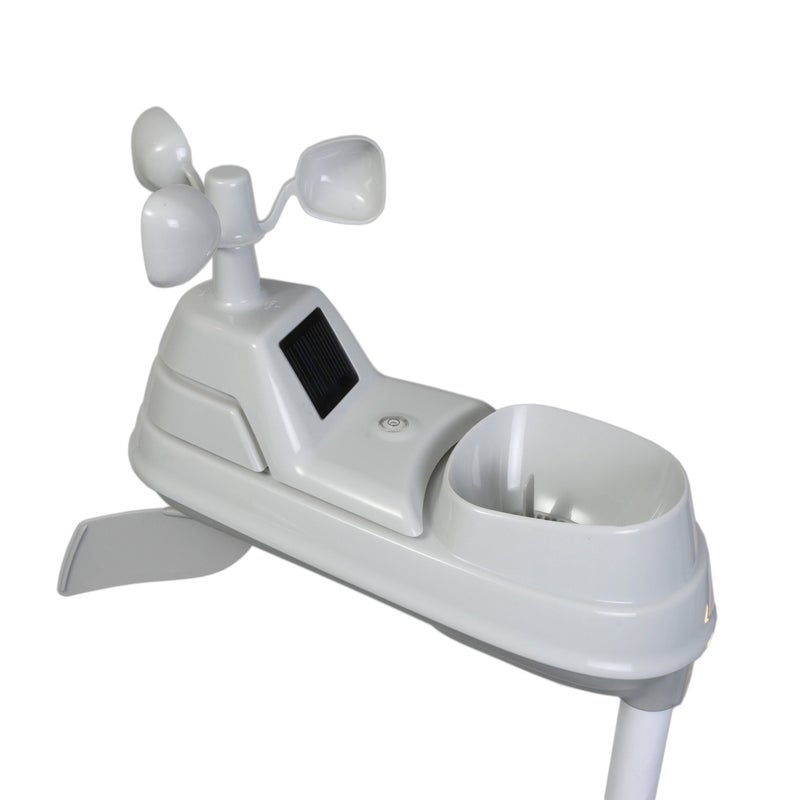 أكوريت مستشعر الطقس AcuRite Iris 5 في 1 مع مقياس المطر 06004M سرعة الرياح واتجاه الرياح ودرجة الحرارة والرطوبة باللون الأبيض - Image 4
